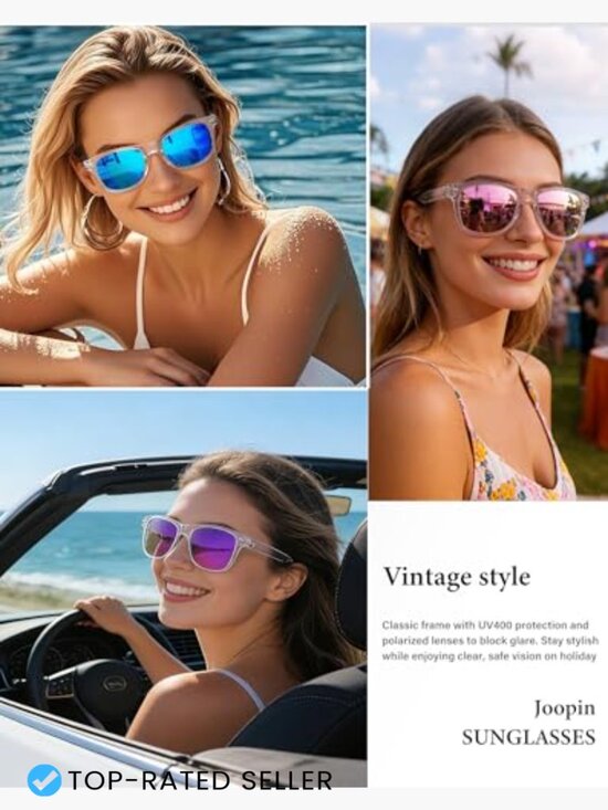 3 Pack Square Sunglasses Polarized UV Protection Trendy Shades for Men Women main image 6